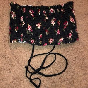 Floral Strapless Bikini Top